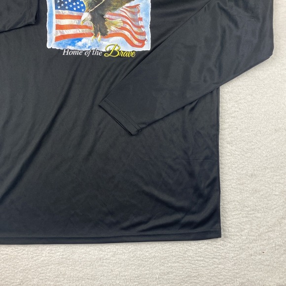 NEW Land of the Free Home of the Brave Mens T Shirt Large Black Long Sleeve NWOT - Picture 10 of 11